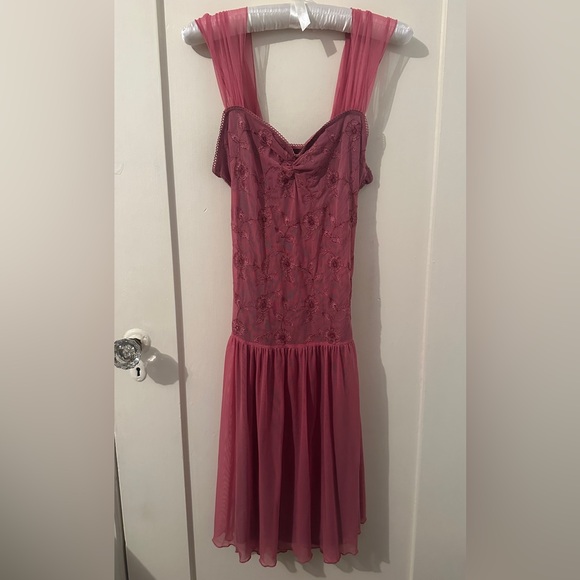 Betsey Johnson Pink Embroidered Dress - Picture 2 of 4